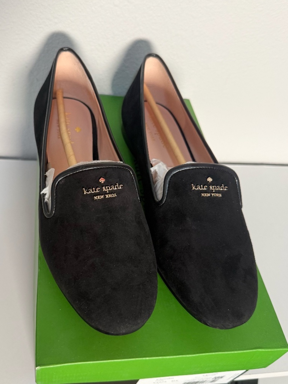 Kate Spade Claudia Suede Black Loafers Size 8 NWT